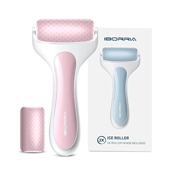 IBORRIA Ice Face Roller pour visage avec 2 têtes de rouleau pour froid longue durée, pour le visage et les yeux, pour le visa