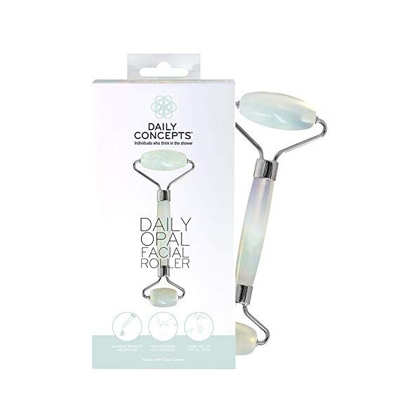 Daily Concepts Daily Opal Facial Roller Helps Flush Lymphatic System, Increase Circulation, Reduce Puffiness and Spread Posit