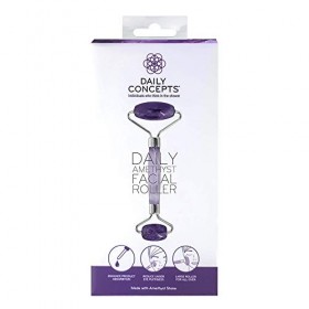 Daily Concepts Daily Amethyst Facial Roller Helps Flush Lymphatic System, Increase Circulation, Reduce Puffiness and Relieve 