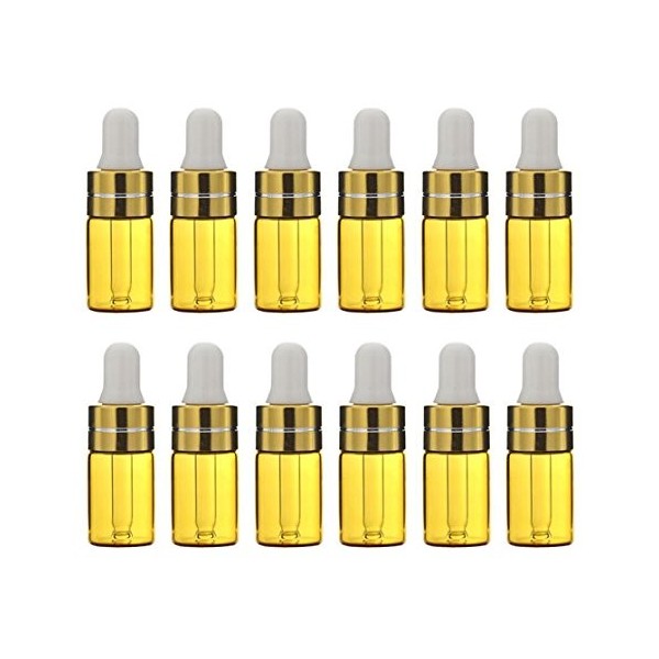 12 PCS 3 ML Recharge Verre Huile Essentielle Bouteilles Compte-gouttes Maquillage Cosmétique Échantillon Pot Jar Pot avec Oei