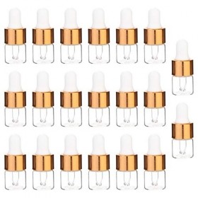 FRCOLOR Lot de 100 mini flacons compte-gouttes en verre vides vides pour huile essentielle 1 ml transparent 