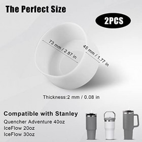 AIEX 2pcs Manchons de Protection Antidérapants en Silicone pour Stanley Quencher Adventure 40oz Protection en Silicone pour S
