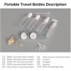 Lot de 9 bouteilles de voyage pour articles de toilette vides en plastique transparent, anti-fuite, rechargeables, conteneurs