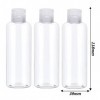 KOMUNJ Lot de 8 bouteilles de voyage en plastique transparent de 100 ml - Avec 2 petits entonnoirs - Mini bouteilles dair de