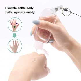 Lot de 5 flacons de voyage rechargeables de 50 ml avec clip de ceinture, bouteilles vides en plastique pour voyage, activités