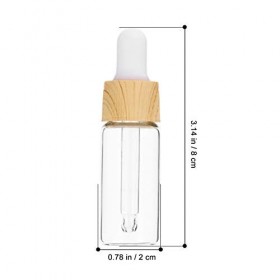 FRCOLOR Lot de 8 flacons à pipette vides pour huiles essentielles Transparent 5 ml, Couleur transparente., 8X2cm,