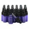 Rowiz Lot de 30 flacons rechargeables en verre violet de 3 ml pour huiles essentielles, parfums, cosmétiques, échantillons av