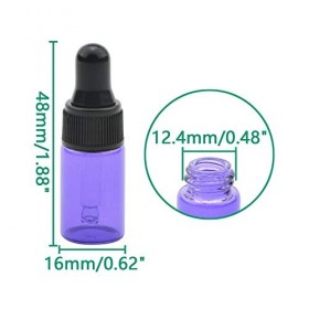 Rowiz Lot de 30 flacons rechargeables en verre violet de 3 ml pour huiles essentielles, parfums, cosmétiques, échantillons av
