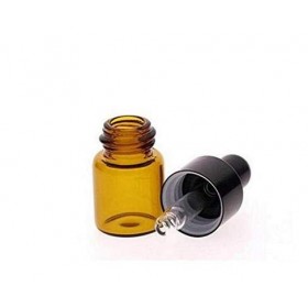 VASANA Lot de 12 mini flacons vides en verre ambré avec bouchon en caoutchouc noir pour huiles essentielles, échantillons de 