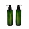 Lot de 2 bouteilles en plastique rechargeables avec pompe noire - 250 ml - Pour shampoing, après-shampoing et après-shampoing