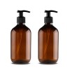 JamHooDirect Lot de 2 flacons à pompe vides en plastique de 300 ml, rechargeables, pour lotion, shampooing, crème lavante, ge