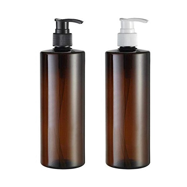 Yalbdopo Lot de 2 flacons vides de 500 ml en plastique pour lotions, crèmes, shampooings, gels douche, produits de toilette, 