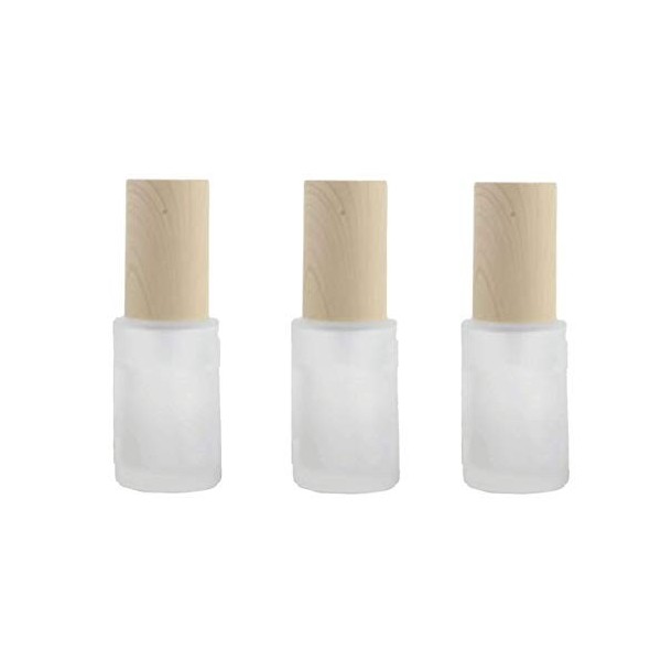 Lot de 3 flacons vides rechargeables en verre mat avec pompe robuste pour produits de toilette et toner, 30 ml