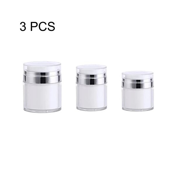 3 pièces Bouteille à crème Rechargeable, Récipient cosmétique, Distributeur Crème à Pompe Vide, Récipient Cosmétique Sous Vid