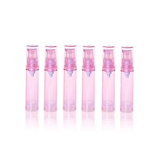 Lot de 12 flacons vides portables à pompe sous vide de 10 ml - Conteneurs cosmétiques - Conteneurs de voyage - Distributeur à