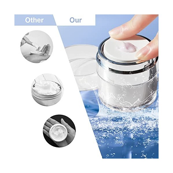 Lot de 3 pots à pompe Airless - Distributeur de crème rechargeable - Pot à lotion sans air - Crème - Conteneur cosmétique por