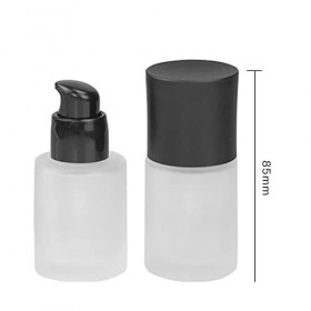 Lot de 2 flacons à pompe vides rechargeables en verre avec couvercle noir mat 30 ml