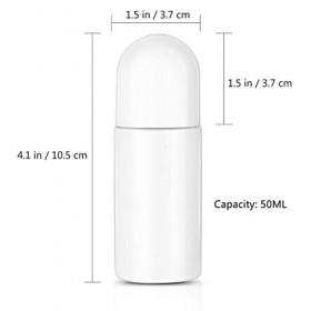 Tixiyu Lot de 10 flacons roll-on en plastique de 50 ml pour déodorant, huiles essentielles, parfums, cosmétiques, parfaits po