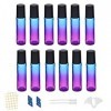 12PCS 10ML Flacons roll-on en verre pour huiles essentielles Glas Roll-On Flacon Huile Essentielle pour Huiles Essentielles/M