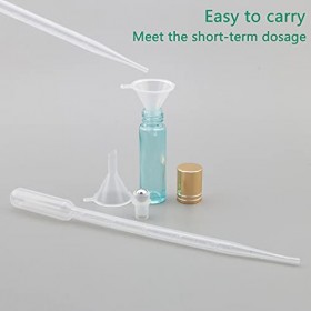 Rowiz Lot de 10 bouteilles dhuiles essentielles, 10 ml rechargeables en verre vide, avec bouchon pour huiles aromatisées fai