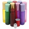 Pxyelec Lot de 10 flacons roll-on pour huiles essentielles avec bouchon en aluminium, flacons de parfum en verre violet givré...