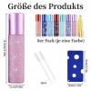 Roll On Lot de 8 bouteilles en verre de 10 ml pour huile essentielle, macaron avec billes en acier inoxydable, flacons rechar