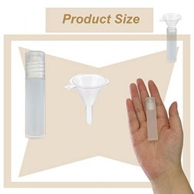 TINGWEN Bouteilles à rouleaux pour huiles essentielles 15 pcs Bouteille déchantillon transparente rechargeable de voyage 5