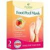 Masque Peeling Pied Peaux Sèches - Chaussette Exfoliante Pied, Peeling Pêche 2 PAIRES - Foot Peel Mask by PLANTIFIQUE - Callu