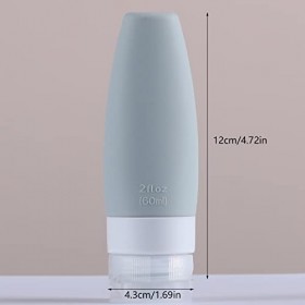 Lot De 4 Kit Voyage Flacons Flacon De Voyage en Silicone Bouteille De Voyage Contenants De Toilette De Voyage en Silicone pou