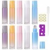 Lot de 10 flacons vides pour huiles essentielles de 10 ml – Yalùpo en verre coloré avec roller en acier inoxydable pour huile