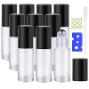 Yalbdopo Lot de 10 flacons roller pour huiles essentielles de 5 ml, Couvercles en plastique noir Transparent - 1 Clear rol