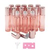 Lot de 14 flacons pour huiles essentielles avec billes en acier inoxydable Doré 10 m, Rose transparent,