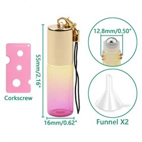 Rowiz Lot de 15 flacons vides en verre de 5 ml Couleur jaune rose rouge dégradé Protection UV Flacons vides pour échantillons