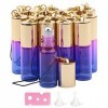 Rowiz Lot de 15 flacons vides en verre de 5 ml avec dégradé de couleur rose rougebleu Protection UV Flacons vides pour échant