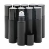 Rowiz Lot de 10 flacons en verre dépoli anti-fuite avec billes en acier inoxydable et bouchon à vis en aluminium anodisé pour
