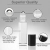 Yalbdopo Lot de 8 flacons de 10 ml pour rouleau dhuile essentielle rechargeables en verre transparent avec billes en acier i