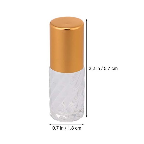 Milisten Lot de 10 mini flacons roll-on en verre de 5 ml avec bille pour cosmétiques, huile, aromathérapie, maison, voyage