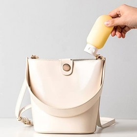 ZALUJMUS Lot de 4 flacons de voyage étanches rechargeables 60 ml avec étiquette et sac de transport transparent pour shampo