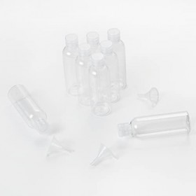 8 Pièces Bouteilles de Voyage, 100 ML en Plastique Avec 3 Petits Entonnoirs