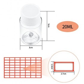 52 Pièces Flacons en Plastique avec Bouchon à vis, 20ml Bouteilles de Voyage Portables, Bouteilles Récipient Cosmétiques Tran