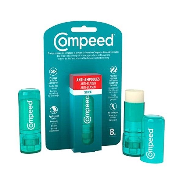 Compeed Compeed Stick Anti-Ampoules Soin des Pieds 8 ml, Transparent/Green Lot de 1 