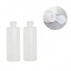 Lot de 2 flacons en plastique transparent de 192,8 g avec bouchon à rabat - Tubes rechargeables pour shampooing, gel douche, 