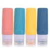 Flacon Voyage Silicone,sans BPA,90ml lot de 4 en silicone anti-fuite rechargeables portables vides accessoires taille de voya