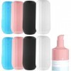 Dinghaole Silicone Travel Bottle Caps 8 Pack - Leakproof Elastic Covers - Reusable Shampoo, Toiletries, and Lotion Accessory 