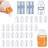 30 Pièces Flacons Vides en Plastique Portable, Bouteille de Voyage 20ml, Flacons en Plastique avec Bouchon à vis, 2 Autocolla