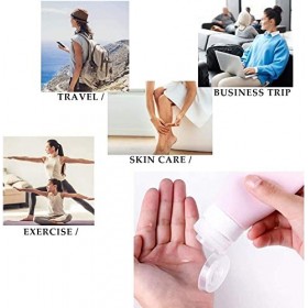 Bouteille de Voyage 4Pcs Conteneur de Voyage Anti-Fuite Silicone Couleur pour Les Voyages Idéal pour Le Shampooing l’Après Sh