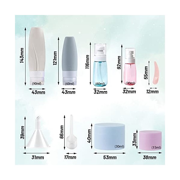 12 Pcs Flacon De Voyage 30Ml Petite Bouteille Plastique Flacons De