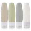 Flacon Vide Voyage Silicone, 4Pcs 90ml Ensemble Petites Bouteille de Voyage Anti Fuite Portables, Contenant Cosmetique Approu