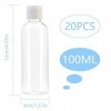 Flacon Vide Voyage 100 ML Bouteille Vides Cosmetiques Plastique pour Shampoing Douche Lotion Liquides Flacons Avion