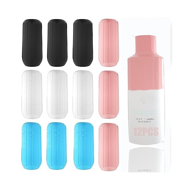 Lot de 4 ou 5 bouteilles de voyage en silicone, récipients de voyage anti-fuite et sac cosmétique transparent pour shampooing